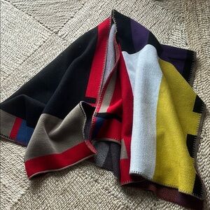 Colorful Geometric knit shawl